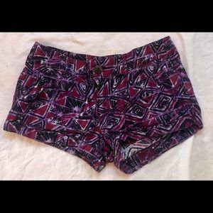 Purple Multi Print Shorts Forever 21 Size 24 or 0